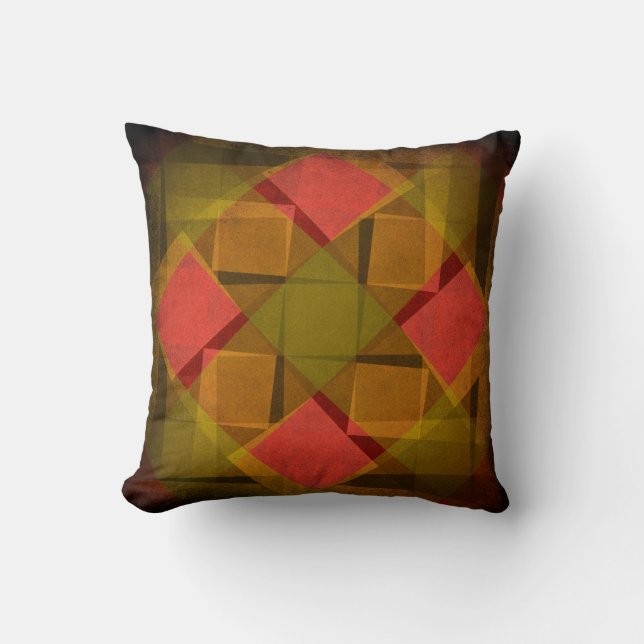 Cool vintage squares pattern throw pillow (Front)
