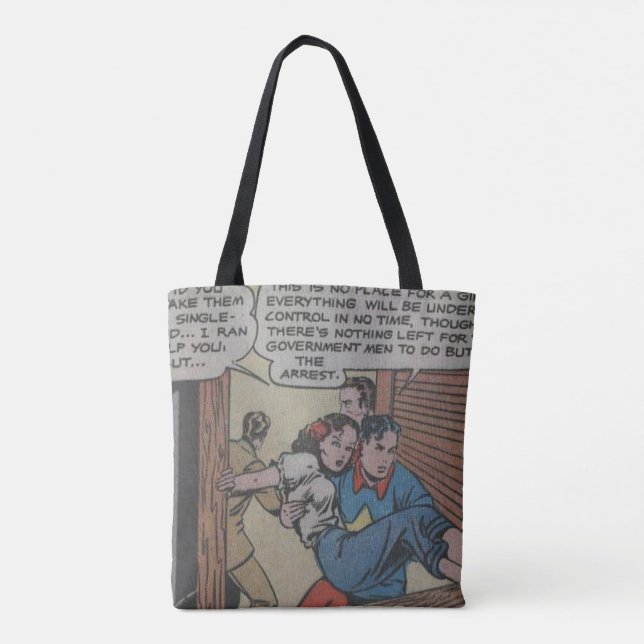 Cool Vintage superhero comic Tote Bag (Back)