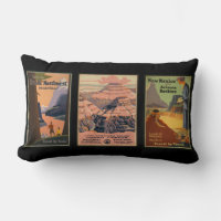 cool vintage three old travel posters on black
