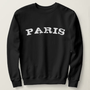 Cool Vintage White Letters France Paris Sweatshirt
