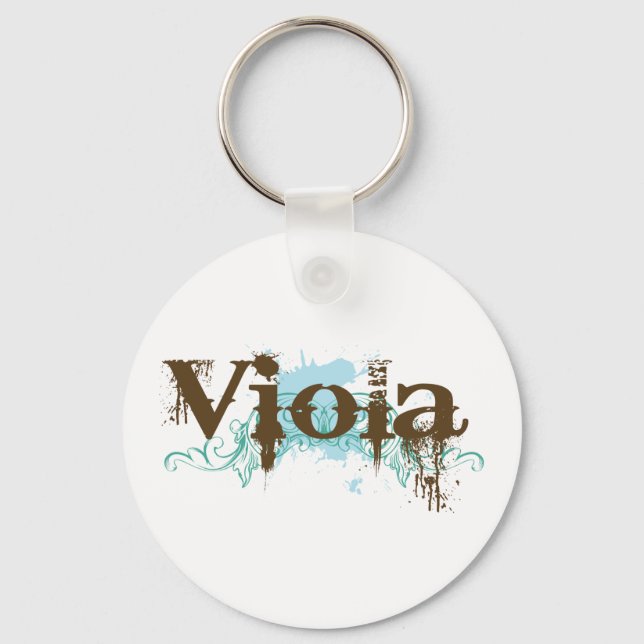 Cool Viola Grunge Gift Keychain (Front)