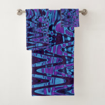 Cool violet et bleu Abstrait Tie Dye Vagues rétro