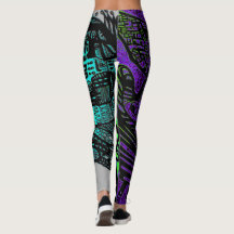 Cool violet noir Abstrait Art numérique Leggings