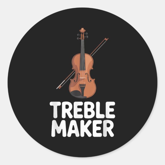 Cool Violin Art For Men Women Violinist Violin Pla Classic Round Sticker (Front)