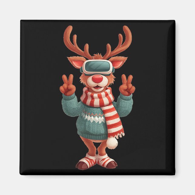 Cool Virtual Reality Reindeer Costume For Adults A Magnet (Front)