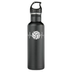 Cool Volleyball Heartbeat Design Men Women Volleyb 710 Ml Water Bottle