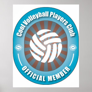 Cool Volleyball Players Club Poster