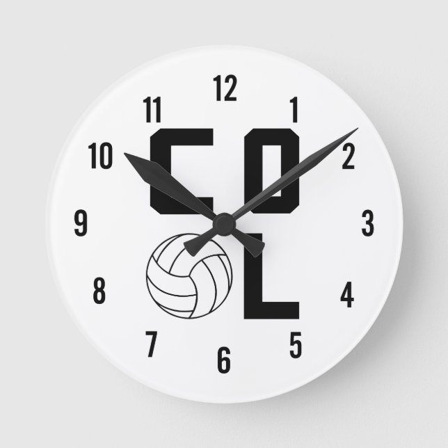 Cool Volleyball Round Clock (Front)