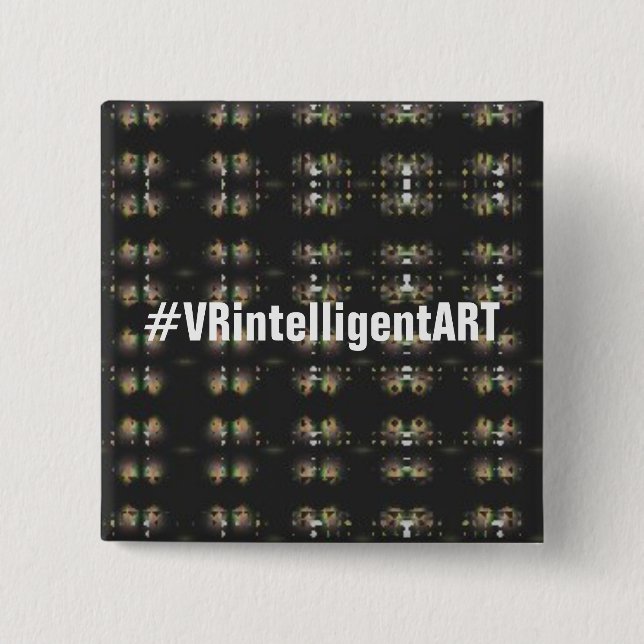 Cool VRintelligentART Buttonpin 2 Inch Square Button (Front)