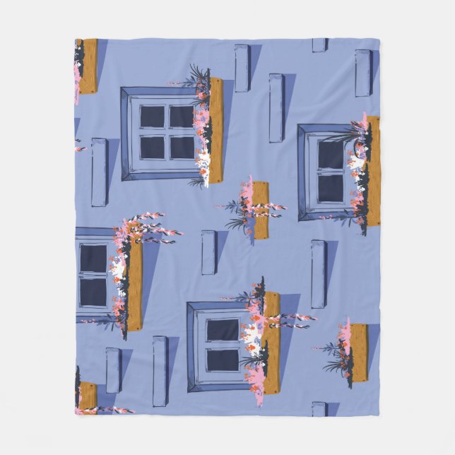 Cool Wall Windows Summer Pattern Fleece Blanket (Front)