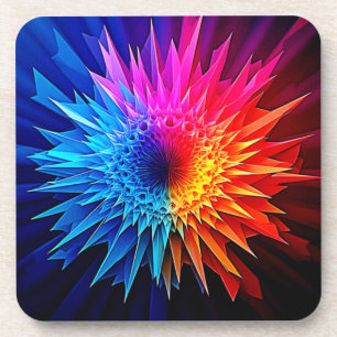 Cool Warm Spikey Starburst Art Coaster