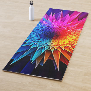Cool Warm Spikey Starburst Art Yoga Mat