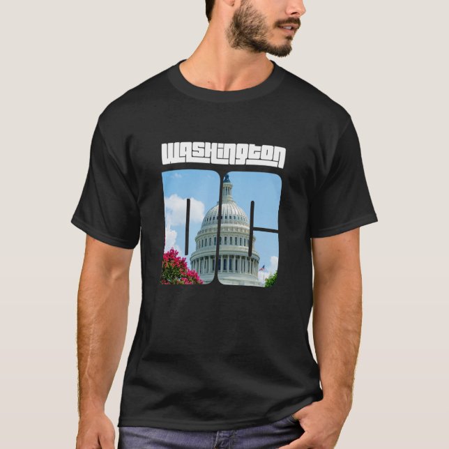 Cool Washington D C with US Capitol T-Shirt (Front)
