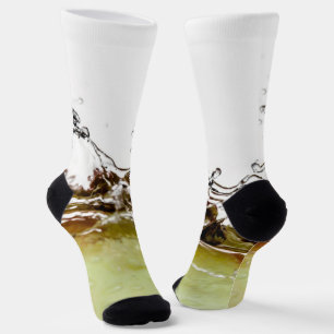 Cool water drop splash on apple fruit socks