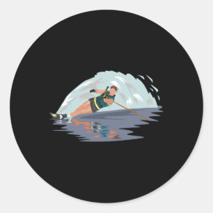 Cool Water Skiing Water Sports Ocean Adventure Ski Classic Round Sticker
