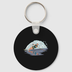 Cool Water Skiing Water Sports Ocean Adventure Ski Keychain