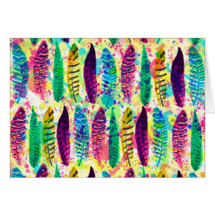 Cool watercolor neon splatters tribal feathers