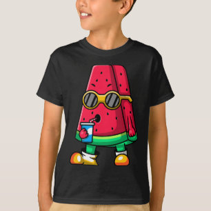 Cool Watermelon Fruit Wearing Sunglasses Funny Sum T-Shirt