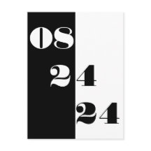 Cool Wedding Date Black and White Save the Date