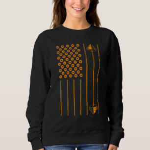 Cool Weightlifting Bodybuilding American Flag Gym Sweatshirt
