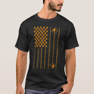 Cool Weightlifting Bodybuilding American Flag Gym T-Shirt