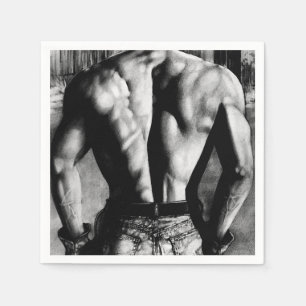 Cool Weightlifting Masculine Man Art For Men Paper Napkin