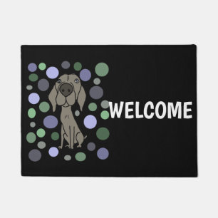 Cool Weimaraner and Circle Pattern Abstract Art Doormat