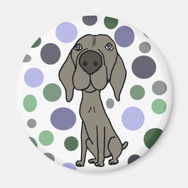 Cool Weimaraner and Circle Pattern Abstract Art Magnet (Front)