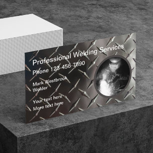 Cool Welding And Grinding Construction Services Business Card