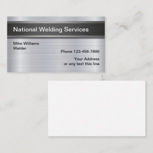 Cool Welding Services Metallic Look Business Card