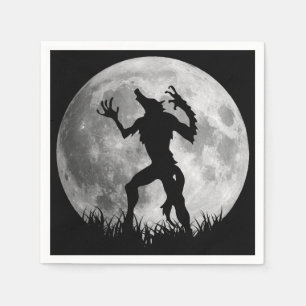 Cool Werewolf Full Moon Transformation Napkin