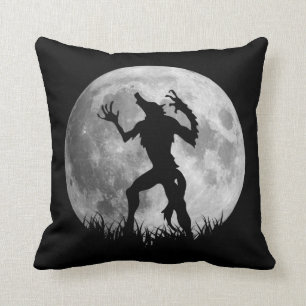 Cool Werewolf Full Moon Transformation Throw Pillow