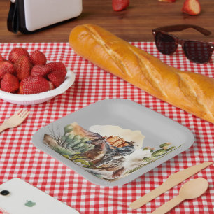 cool Western cowboy lovers Paper Plate