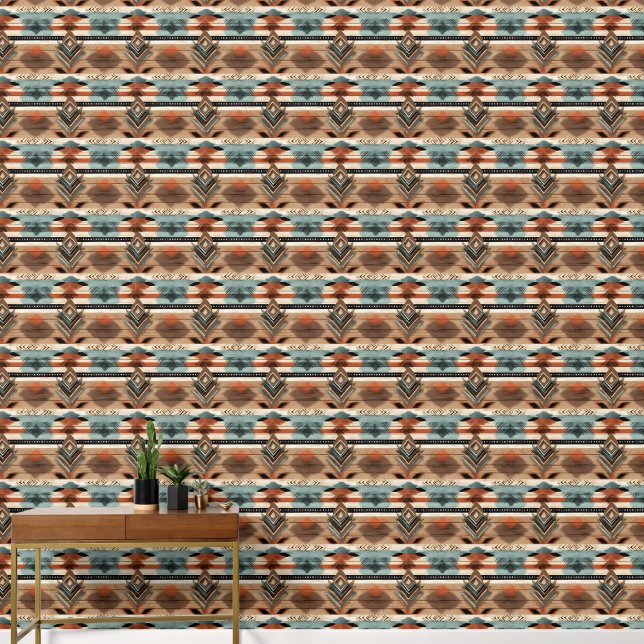 Cool Western faux wood tiled pattern  Wallpaper (Hallway)