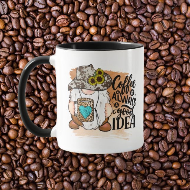 cool western gnome coffee good idea word art mug (Creator Uploaded)
