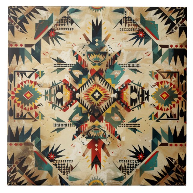 Cool Western Indian pattern  Tile (Front)