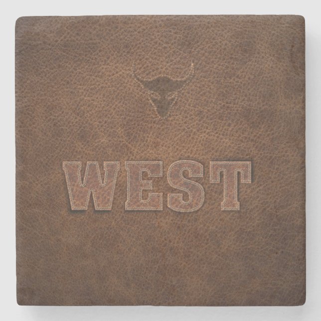 Cool Western Text - Customize It Stone Coaster (Front)