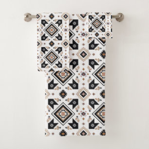 Cool Western tiled pattern  Bath Towel Set