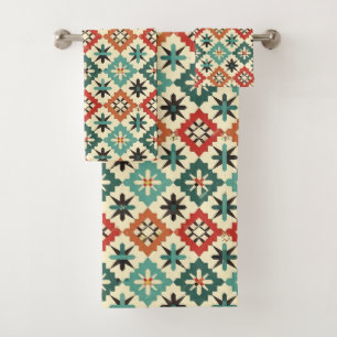 Cool Western tiled pattern Bath Towel Set