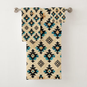 Cool Western tiled pattern  Bath Towel Set