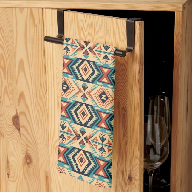 Cool Western tiled pattern  Kitchen Towel (Thirds Fold)