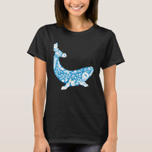 Cool Whale Made Of Nature Elements Ocean T-Shirt
