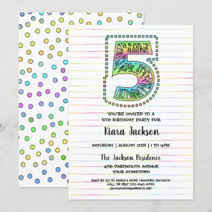 Cool Whimsical Fun 5th Birthday Party Invitation