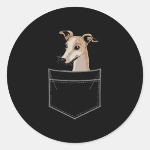 Cool Whippet Design For Men Women Pet Dog Whippet  Classic Round Sticker