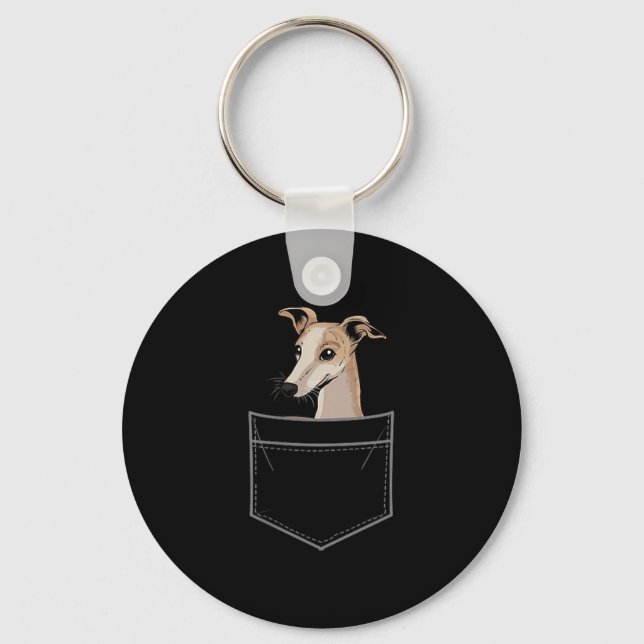 Cool Whippet Design For Men Women Pet Dog Whippet  Keychain (Front)