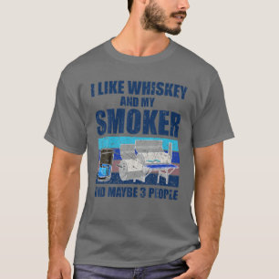 Cool Whiskey Art For Men Women Meat Smoking Bourbo T-Shirt