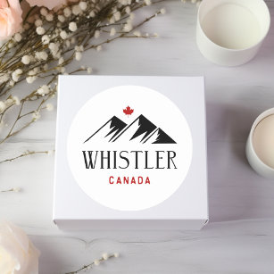 Cool Whistler Canada Mountains Maple Leaf  Classic Round Sticker