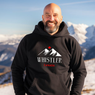 Cool Whistler Canada Mountains Maple Leaf Dark Hoodie