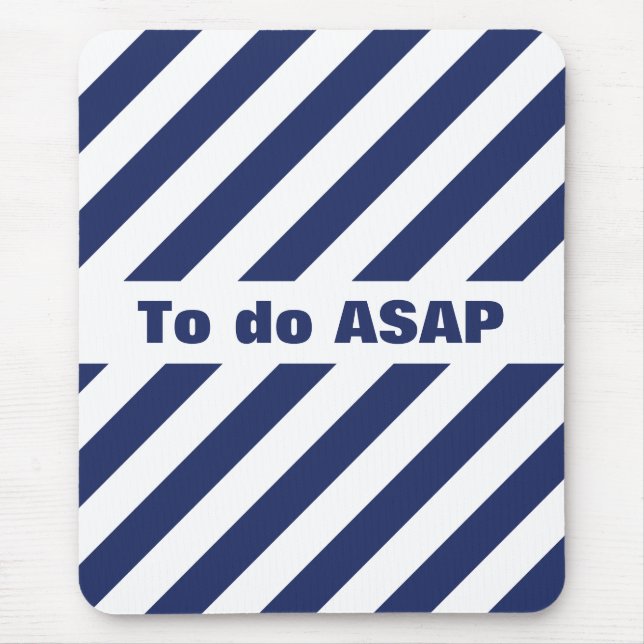 Cool White And Blue Striped Mouse Pad (Front)