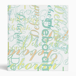 Cool White Binder - Girly Calligraphy Names